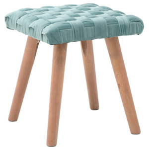 Stolička s drevenými nohami a zamatovým čalúnením v mätovozelenej farbe InArt Deborah