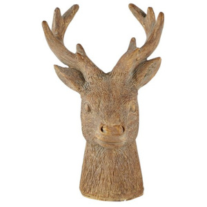 Hnedá dekoratívna soška KJ Collection Reindeer Head, výška 12,5 cm