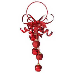Vianočná dekorácia - červené rolničky 28 cm, 1ks