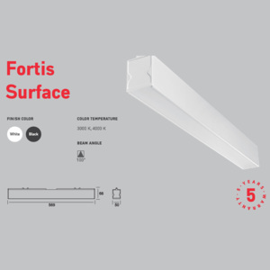 Dobac FORTIS | stropné líniové led svietidlo Rozmer: 57cm 18W, Farba: Biela
