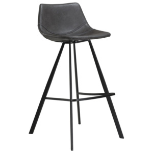 Sivá barová stolička s čiernou kovovou podnožou DAN–FORM Pitch