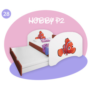 Hobby P2 160x80 calvados detská posteľ s prístelkou - rozprávkové motívy