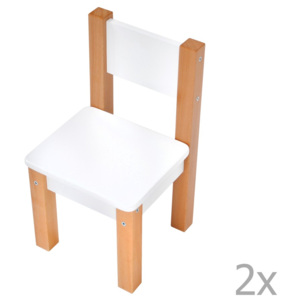 Sada 2 bielych detských stoličiek Mobi furniture Mario
