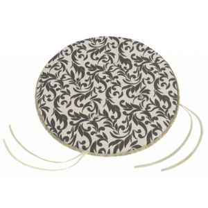 Hančin krámek Sedáky na stoličky okrúhle hladké 39/287 Ivo Rozmer průměr 40 cm šedý ornament