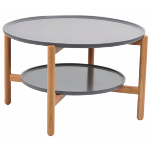 Sivý dubový stolík Folke Wendigo, ⌀ 80 cm