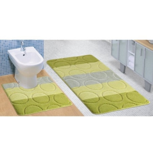 Kúpeľňové predložky 60x50, 60x100 zelené kroužky