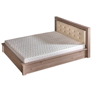 DOLMAR Manželská posteľ Verto V12 FARBA: Dub nelson, PREVEDENIE: 140 x 200 cm, DOPLNKOVÁ FARBA: Sivá - perleťový lesk