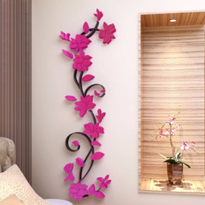 Živá Zeď Samolepka 3D Kytice - 7 farieb Růžová 24 x 80 cm