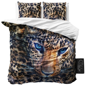 Hnedé obliečky z mikroperkálu Sleeptime Cheetah, 160 × 200 cm