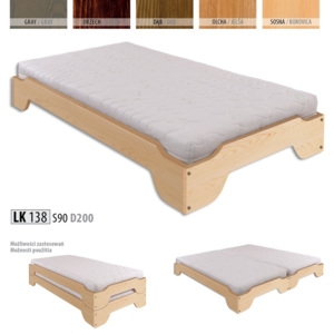 Jednolôžková masívna posteľ LK 138 S90