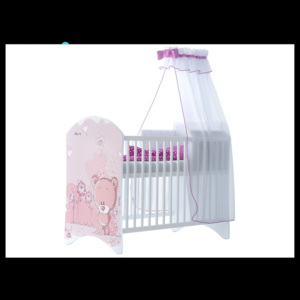 Ružový macík 120x60 detská postieľka - Výpredaj
