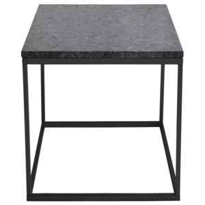 Čierny žulový odkladací stolík s čiernou podnožou RGE Accent, šírka 50 cm