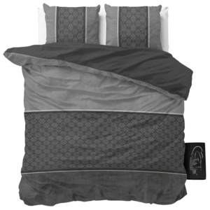 Antracitovosivé obliečky z mikroperkálu Sleeptime Luxury Barock, 160 × 200 cm