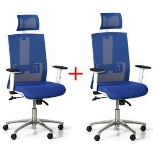Kancelárska stolička Essen White 1+1 zadarmo, modrá 466018