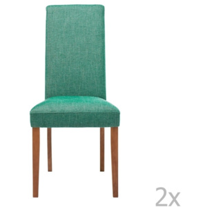 Sada 2 zelených jedálenských stoličiek s podnožou z bukového dreva Kare Design Rhytm