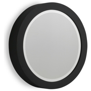 Čierne nástenné zrkadlo Geese Thick, Ø 40 cm