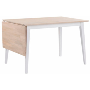 Matne lakovaný sklápací dubový jedálenský stôl s bielymi nohami Folke Mimi, dĺžka 120 - 165 cm