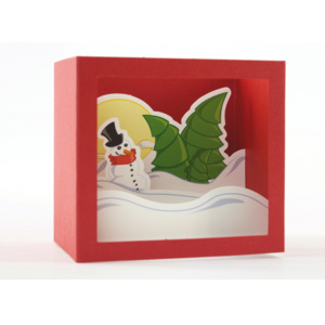 3D pohľadnica W-Lamp Snowman Red