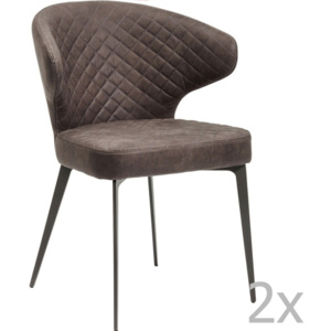 Sada 2 tmavosivých stoličiek Kare Design Amsterdam Grey
