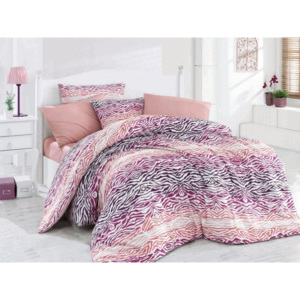 Bavlnené posteľné obliečky Grabado ružová 140x200