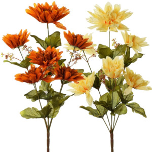 KYTICA (CY-6718 D) DAHLIA 50CM MIX 2 FARBY JESENNÝ LIST