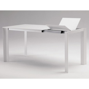 WING Jedálenský stôl s rozťahovaním EcoWood/kov OZZIO - chrom - 108/166 x 75 cm
