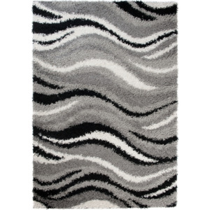 Kusový koberec Shaggy Vlny sivý, Velikosti 80x150cm