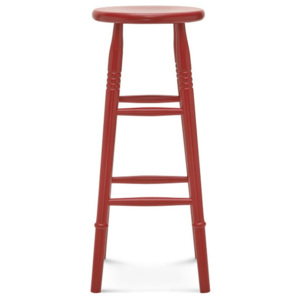 Červená barová drevená stolička Fameg Iver