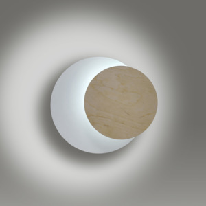 Emibig CICLE | moderné drevené dizajnové nástenné svietidlo Farba: Biela/Drevo
