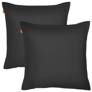 Sada 2 čiernych obliečok na vankúš HF Living Basic, 60 × 60 cm