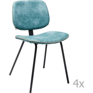 Sada 4 modrých jedálenských stoličiek Kare Design Barber