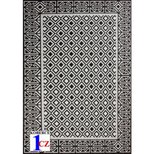 Kusový koberec Karo čiernobiely, Velikosti 80x150cm