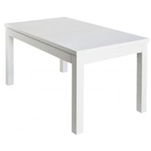 Lesklý biely rozkladací jedálenský stôl Durbas Style Adam, 130 × 83 cm