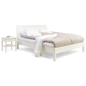 Biela ručne vyrobená posteľ z masívneho brezového dreva Kiteen Anniina, 180 × 200 cm