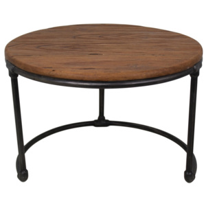 Odkladací stolík s doskou z teakového dreva HSM Collection, ⌀ 60 cm