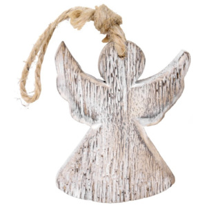 Závesný drevený anjel Ego Dekor, výška 9 cm