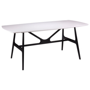 Biely jedálenský stôl s čiernymi nohami sømcasa Gabby, 180 × 90 cm