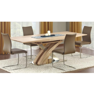 Jedálenský stôl, rozkladací, MDF+oceľ, dub sonoma, BONET