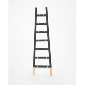 Čierny odkladací dekoratívny rebrík z borovicového dreva Surdic Negro
