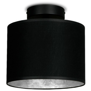 Čierne stropné svietidlo s detailom v striebornej farbe Sotto Luce MIKA Elementary XS CP