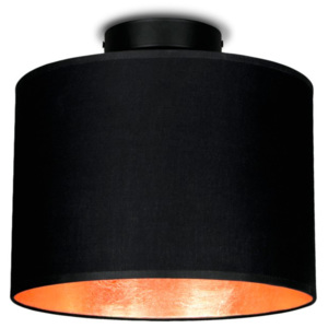 Čierne stropné svietidlo s detailom v medenej farbe Sotto Luce MIKA, Ø 25 cm