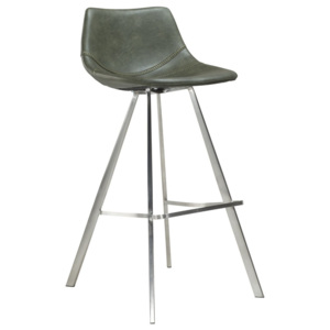 Zelená barová stolička s oceľovou podnožou DAN–FORM Pitch