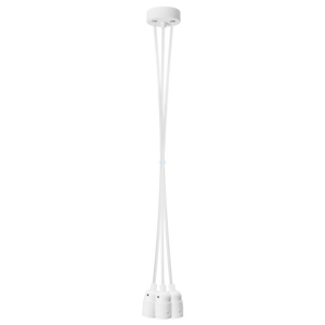 Biele závesné svietidlo s 3 káblami Bulb Attack Uno Group