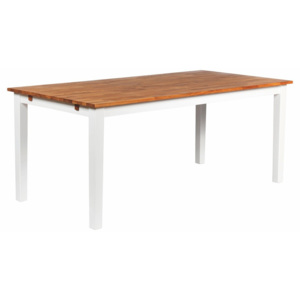 Biely jedálenský stôl z masívneho dubového dreva Folke Finnus, 180 × 90 cm