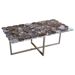 Konferenčný stôl z antikoro ocele a kamenné dosky Kare Design, 110 x 60 cm