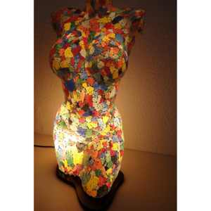 Dizajnová lampa POP ART Torzo žena 60 cm, viacfarebná