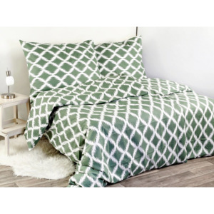 Goldea bavlnené posteľné obliečky - vzor 452 zelené - duplikát 140 x 200 a 90 x 70 cm