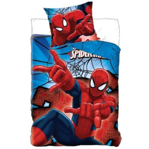 Setino · Bavlnené posteľné obliečky - posteľná bielizeň - Spiderman - 140 x 200 + 70 x 90 cm - Certfikát Oeko-Tex Standard 100