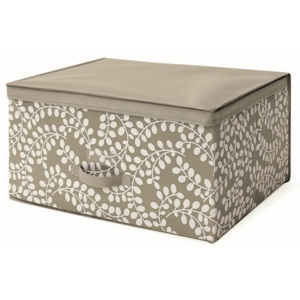 Hnedý uložný box s vrchnákom Cosatto Floral, 45 × 60 cm