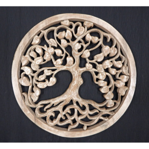 Drevená okrúhla Mandala strom života